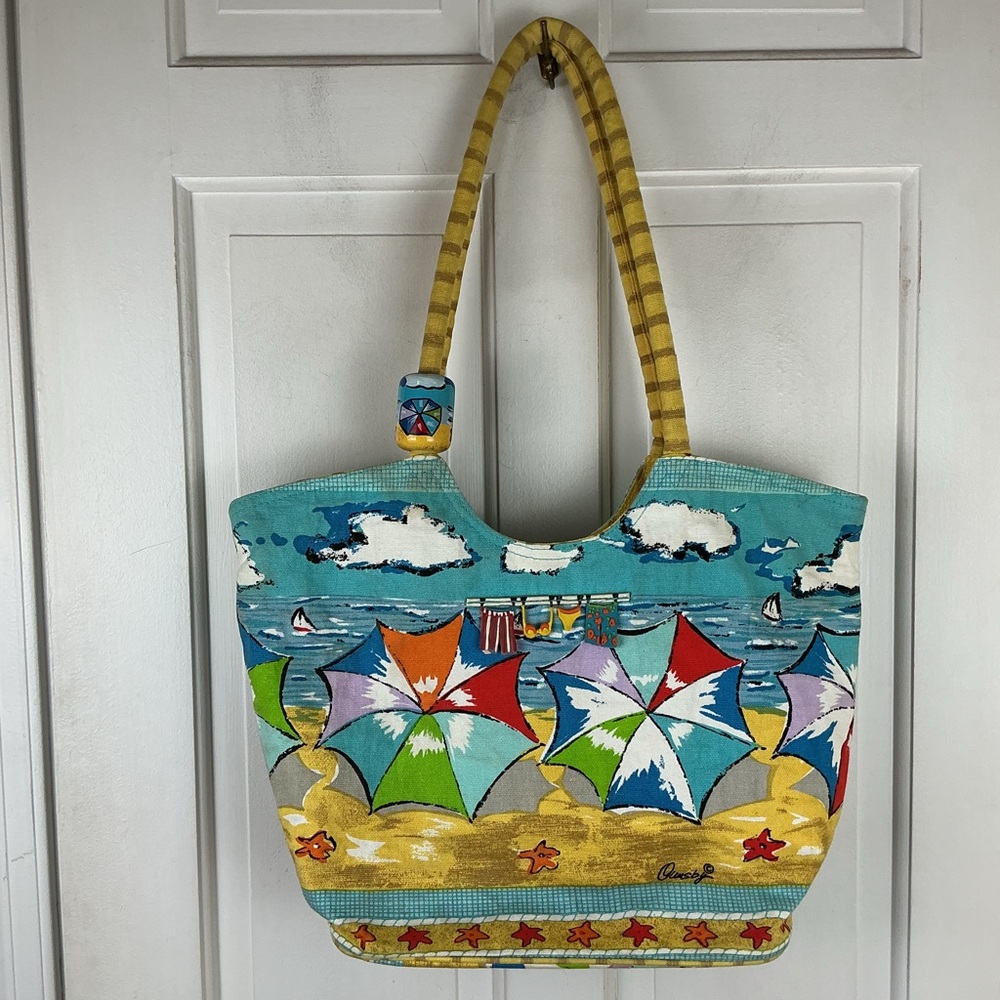 Anne Ormsby Sun ‘N Sand Beach Large Canvas Tote Bag